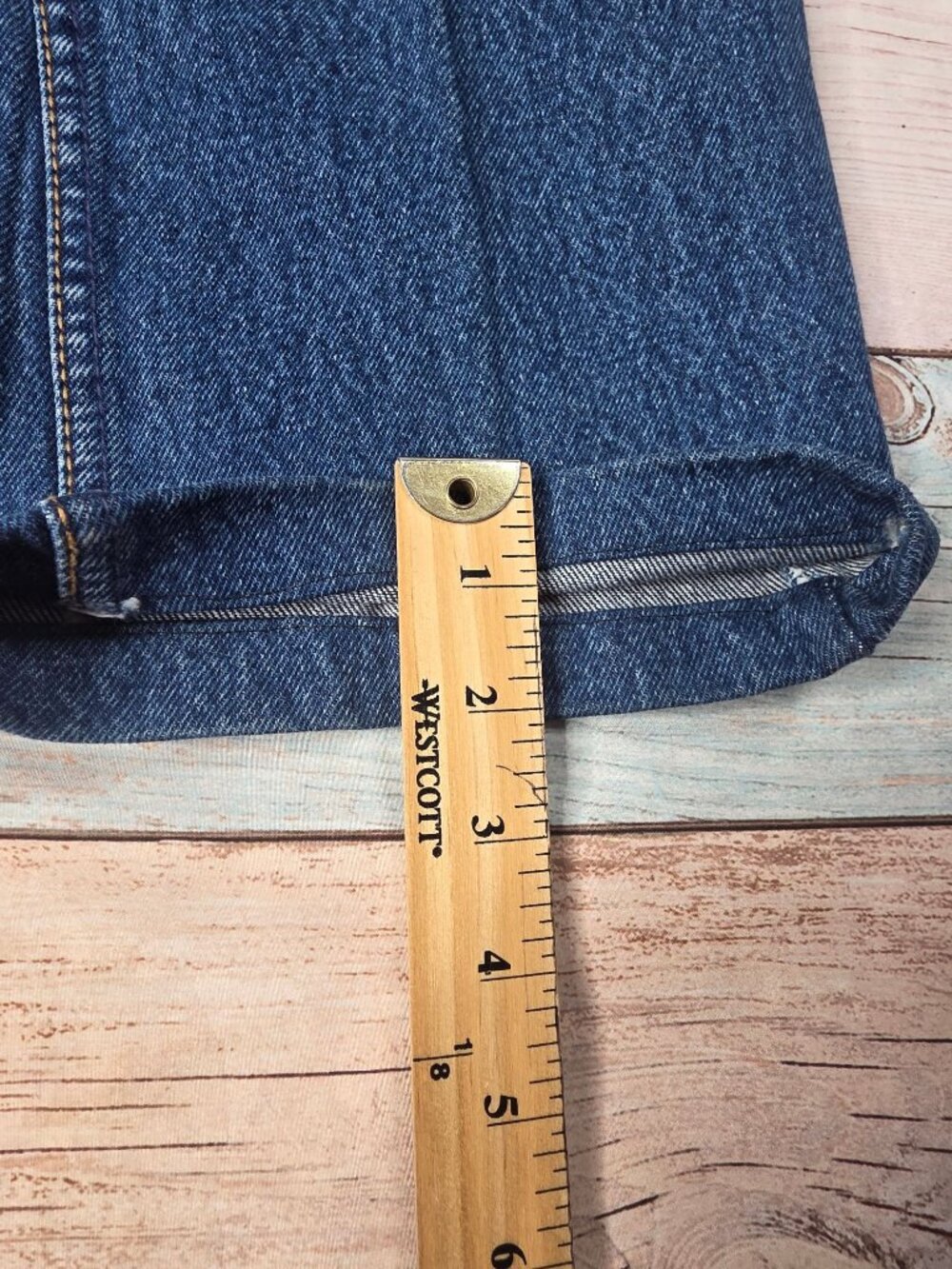 Vintage Lawman Western High-Rise Blue Denim Jeans With Gold Button Accents Size - Picture 10 of 10